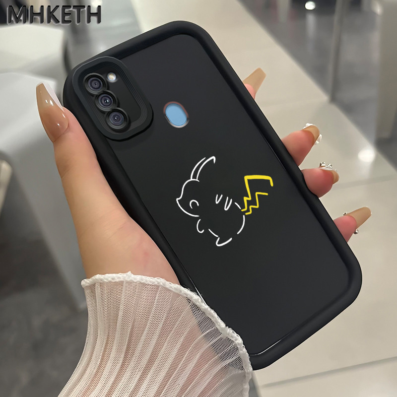 MHKETH เคสสำหรับ Samsung A11 M11 เคสโทรศัพท์กันกระแทกลายการ์ตูนแอนิเมชั่นเรียบง่าย