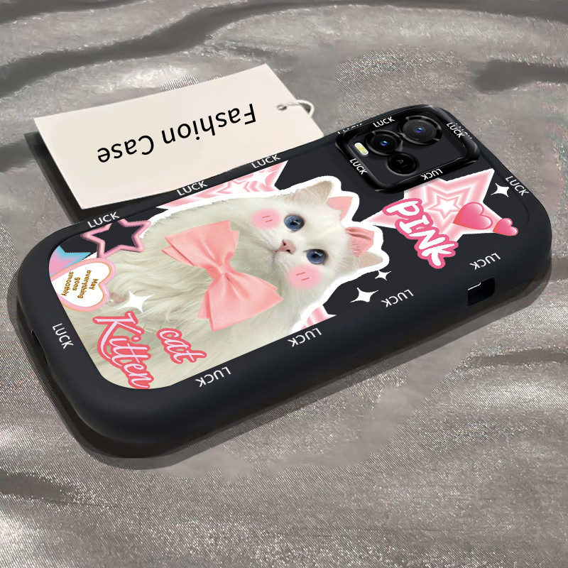 เคสสำหรับ VIVO Y21 Y21s Y21t Y21a Y21G Y33s Y33t เคสโทรศัพท์แมวดาวรูปหัวใจกันกระแทกป้องกันการตก