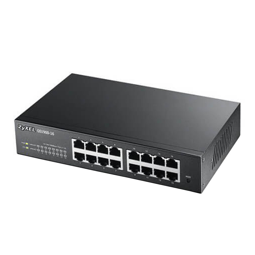 อุปกรณ์เครือข่าย SWITCH (สวิตซ์) ZYXEL 16 PORTS GS1900-16 GIGABIT PORT MANAGED