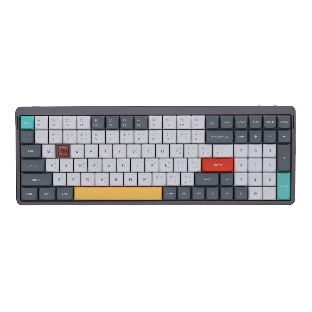 WIRELESS KEYBOARD (คีย์บอร์ดไร้สาย) NUPHY AIR96 V2 (QMK/VIA) (LUNAR GRAY) (COWBERRY SWITCH RGB EN/TH
