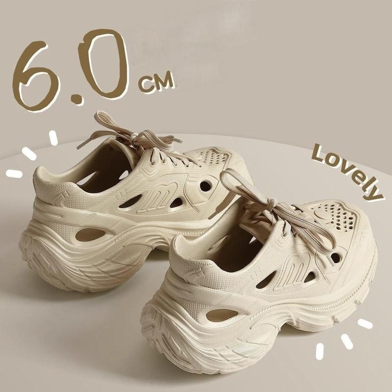 Tikp5 สุภาพสตรีหนาแต่เพียงผู้เดียวรองเท้าแฟชั่นรองเท้าผ้าใบ EVA ลื่น 5 ซม1754971341564