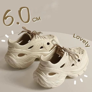 Tikp5 สุภาพสตรีหนาแต่เพียงผู้เดียวรองเท้าแฟชั่นรองเท้าผ้าใบ EVA ลื่น 5 ซม1754971341564