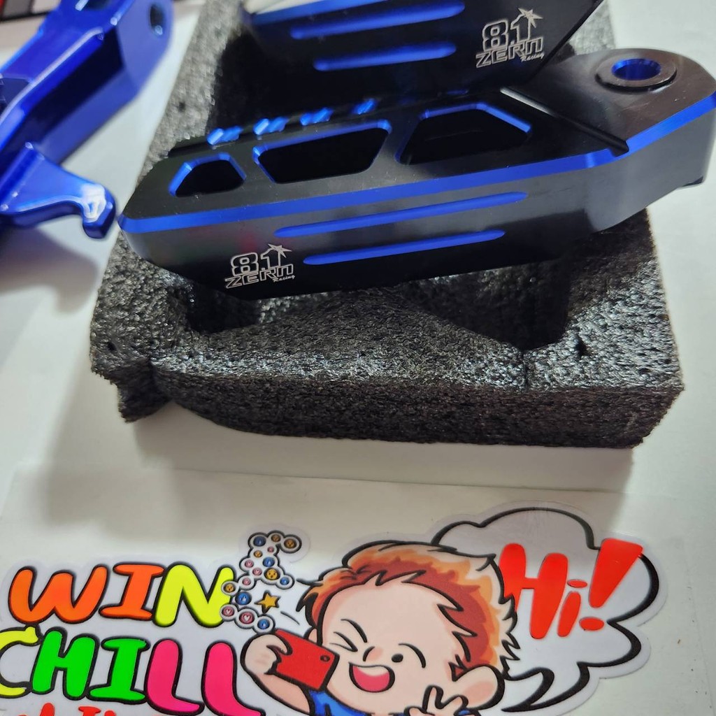 ชุด2ชิ้น NUI ขาตั้ง สีน้ำเงิน POWDER COAT + พักเท้า ZERN8.1 สีน้ำเงินตัดดำ GIORNO - รูปที่ 2