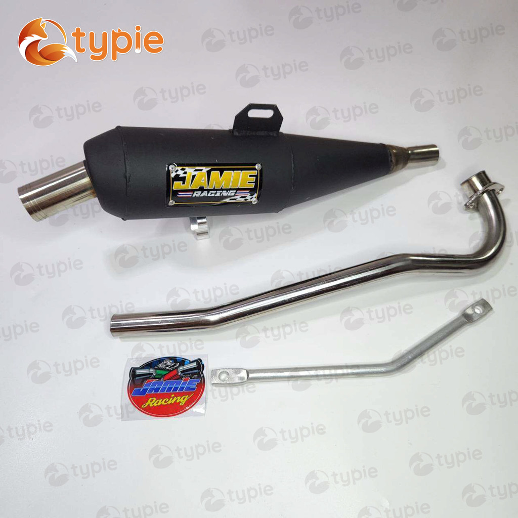 JAMIE จะมัย แท้100% ท่อย่อ ทรงเชง จุกเลสยาว ผ่าดัง + เหล็กยึดท่อ DREAM SUPERCUB QTP