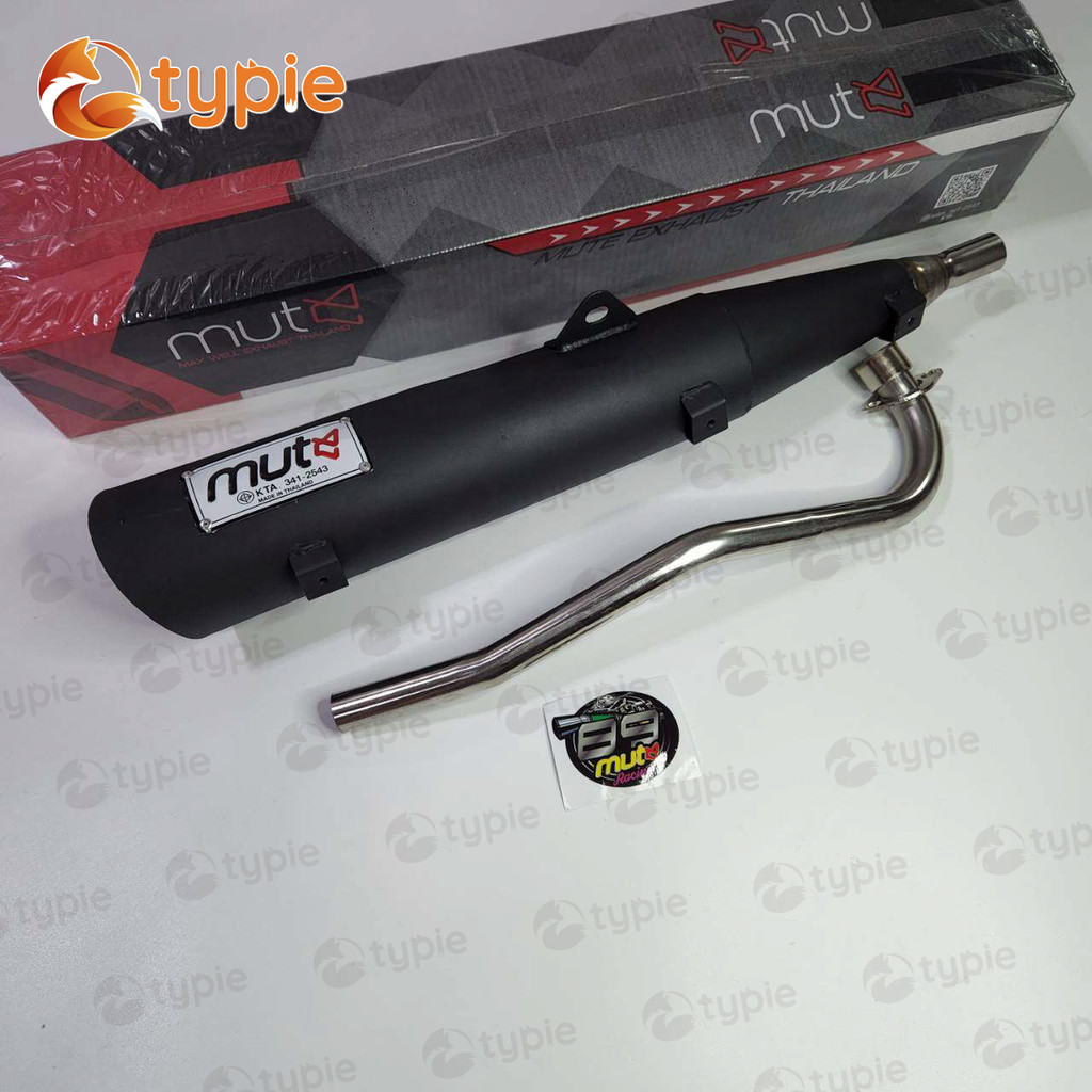 MUTE ท่อติดรถ ท่อผ่า ผ่าหมก ทรงเดิม จุกเลสเล็ก ปลายปิด เวฟ100เก่า รุ่นไม่มีกล่องเก็บของใต้เบาะ  ****