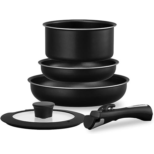 IRIS OHYAMA Iris Oyama ชุดหม้อและกระทะแบบถอดได้ ชุด 5 ชิ้น, เฉพาะแก๊ส, กระทะเสื้อเพชร,...
