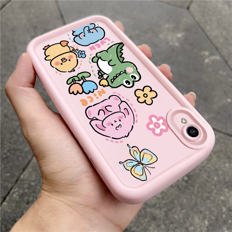 เคสสำหรับ VIVO Y91C Y90 Y1s เคสโทรศัพท์สัตว์น่ารักสามสีซิลิโคนกันกระแทก