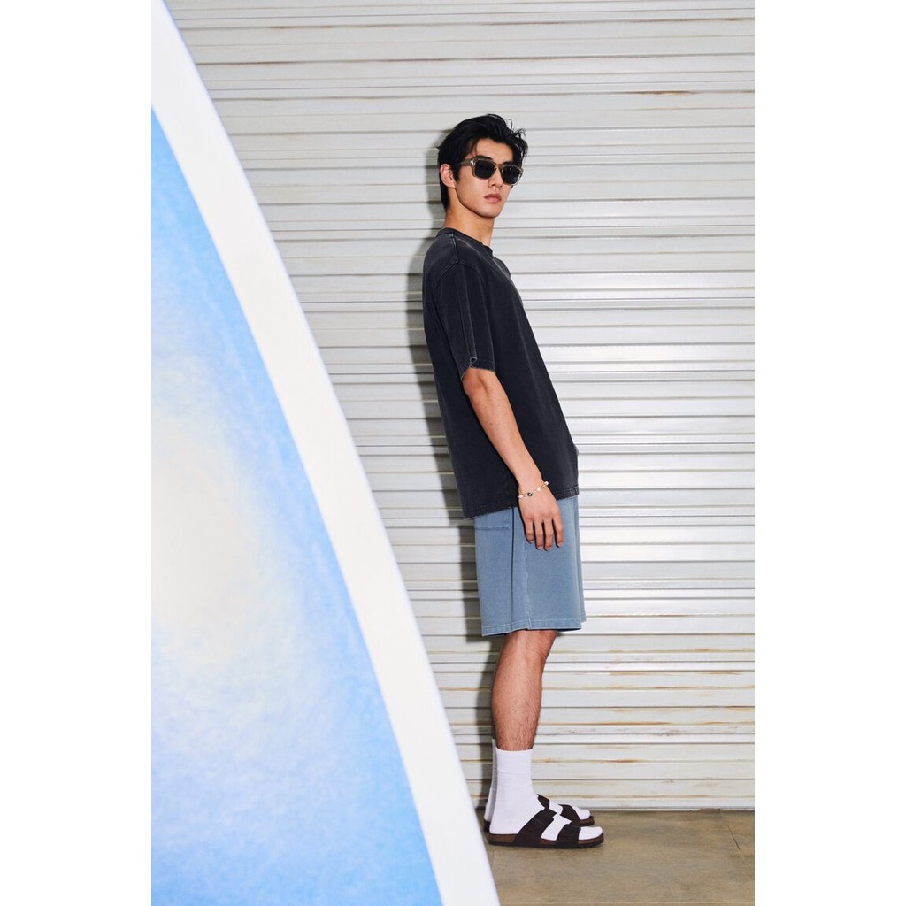 H&M(เอชแอนด์เอ็ม) เสื้อยืดลำลองแบบหลวม (Loose Fit Washed T-shirt) ผู้ชาย 1288286