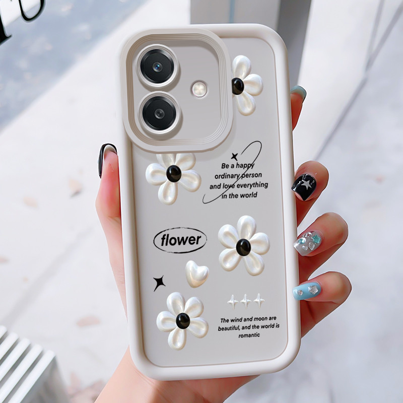 เคสสำหรับ OPPO A3 4G A3 Pro 5G A3X 4G A3X 5G A40 A60 5G เคสโทรศัพท์ดอกไม้สามสีซิลิโคนกันกระแทก