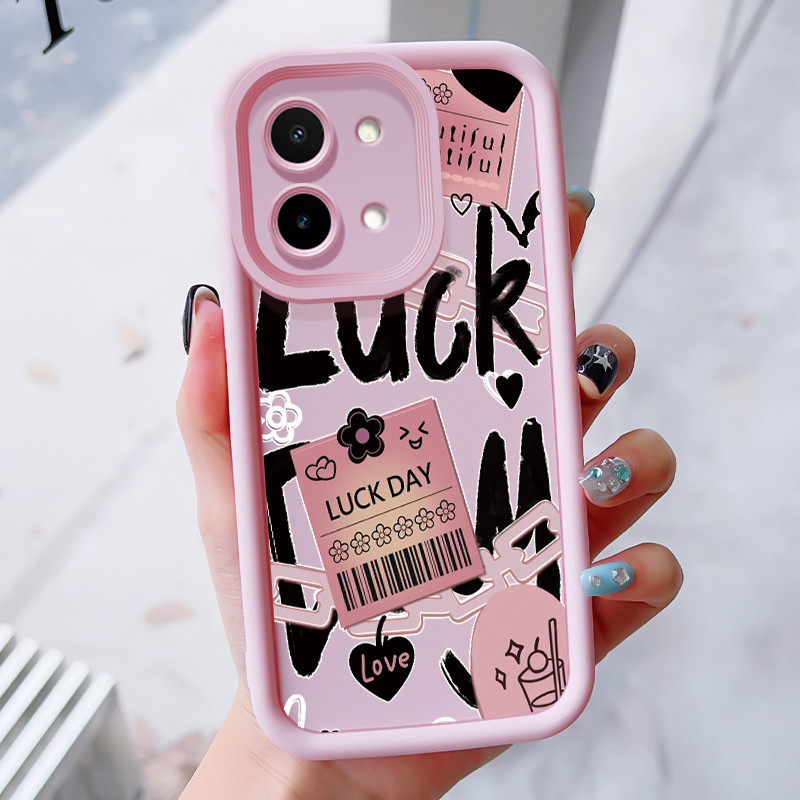 เคสสำหรับ VIVO Y28 2024 เคสโทรศัพท์ดอกไม้นําโชคกันกระแทก