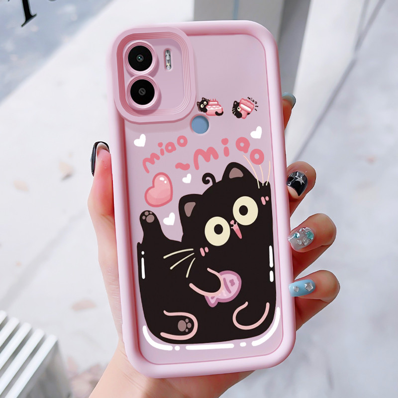 เคสสำหรับ Xiaomi Redmi A1+ A2+ A1 Plus A2 Plus POCO C50 C51 เคสโทรศัพท์แมวน่ารักสามสีซิลิโคนกันกระแทก