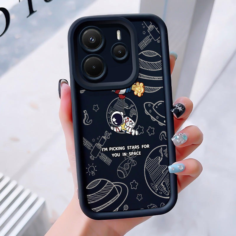 เคสสำหรับ Xiaomi Redmi Note 14 4G Note 14 Pro Plus 5G POCO X7 5G X7 Pro 5G เคสโทรศัพท์มนุษย์อวกาศสามสีซิลิโคนกันกระแทก