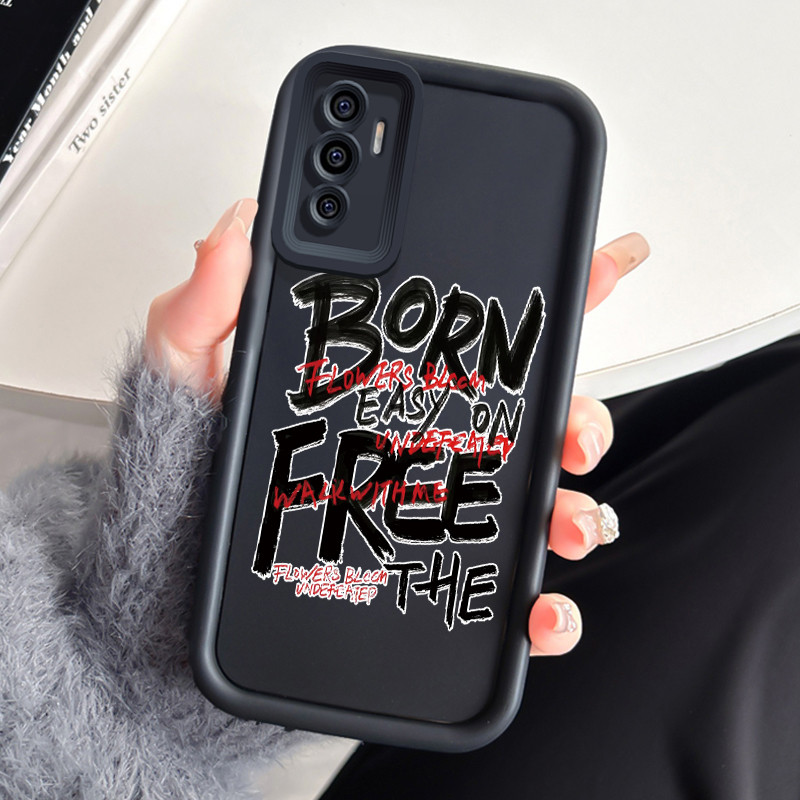 เคสสำหรับ VIVO V23E 4G V23E 5G Y75 เคสโทรศัพท์คําบุคลิกภาพสามสีซิลิโคนกันกระแทก