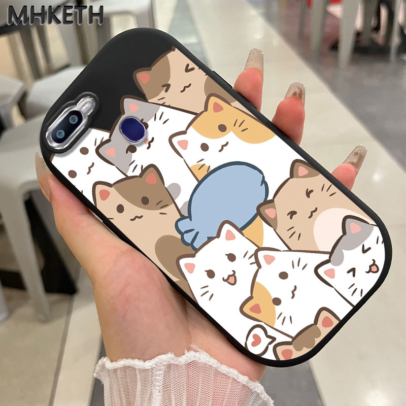MHKETH เคสสำหรับ OPPO F9 Pro A7X A9 2019 A9X Realme 2 Pro Realme U1 เคสป้องกันโทรศัพท์ตกซิลิโคนรูปแมวการ์ตูน