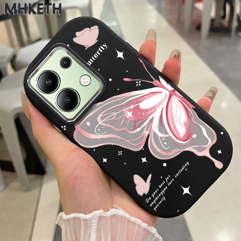 MHKETH เคสสำหรับ Xiaomi Redmi Note 13 5G POCO X6 Neo เคสรูปผีเสื้อที่สวยงามเคสโทรศัพท์