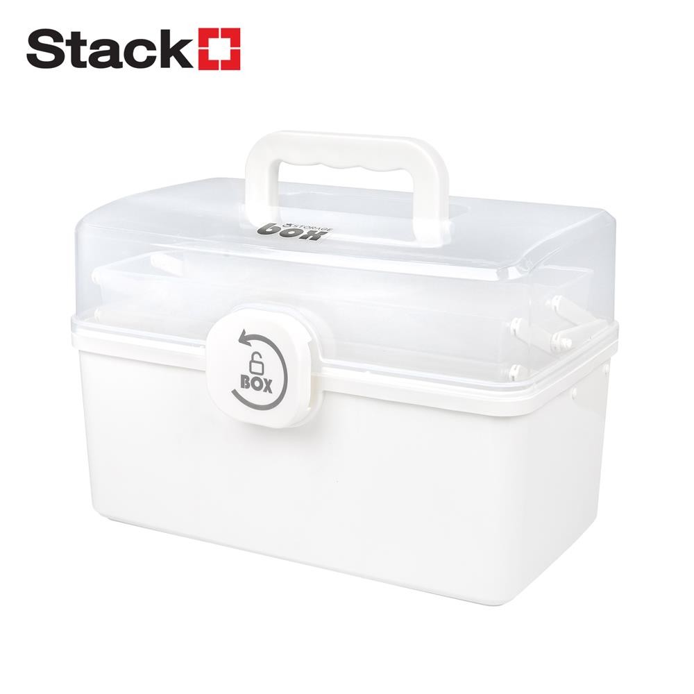 STACKO กล่องเก็บของฝาล็อก M 33.5x18x22.5 ซม. สีขาว จัดส่งโดย HomePro