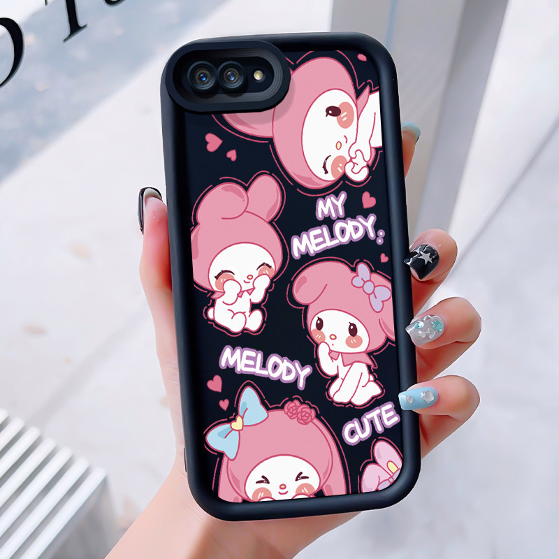 เคสสำหรับ OPPO A5 A3s A12E Realme C1 เคสโทรศัพท์กระต่ายน่ารักสามสีซิลิโคนกันกระแทก