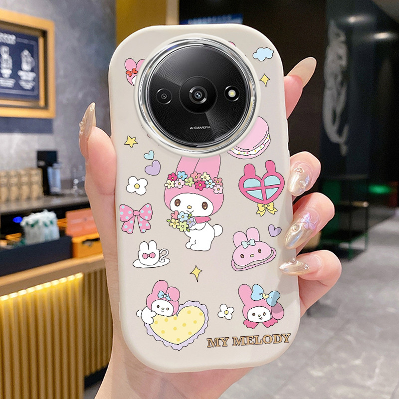 เคสสำหรับ Xiaomi Redmi A3 A3X POCO C61 เคสโทรศัพท์กระต่ายกันกระแทกกลมและอ้วน