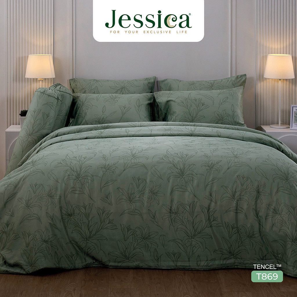 Jessica Tencel T869 พิมพ์ลาย เจสสิก้า ชุดเครื่องนอน ผ้าปูที่นอน ผ้านวม ลวดลายโดดเด่น ให้สัมผัสที่นุ่มลื่นดุจแพรไหม