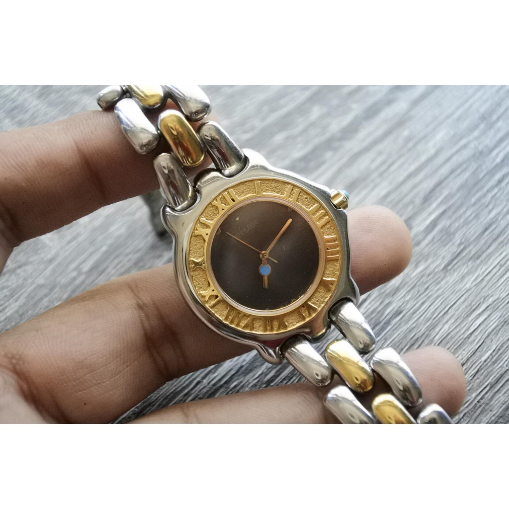 นาฬิกา Vintage มือสองญี่ปุ่น Seiko Presage 7N01 6190 Textured Dial ผู้ชาย Quartz Integrated Bracelet