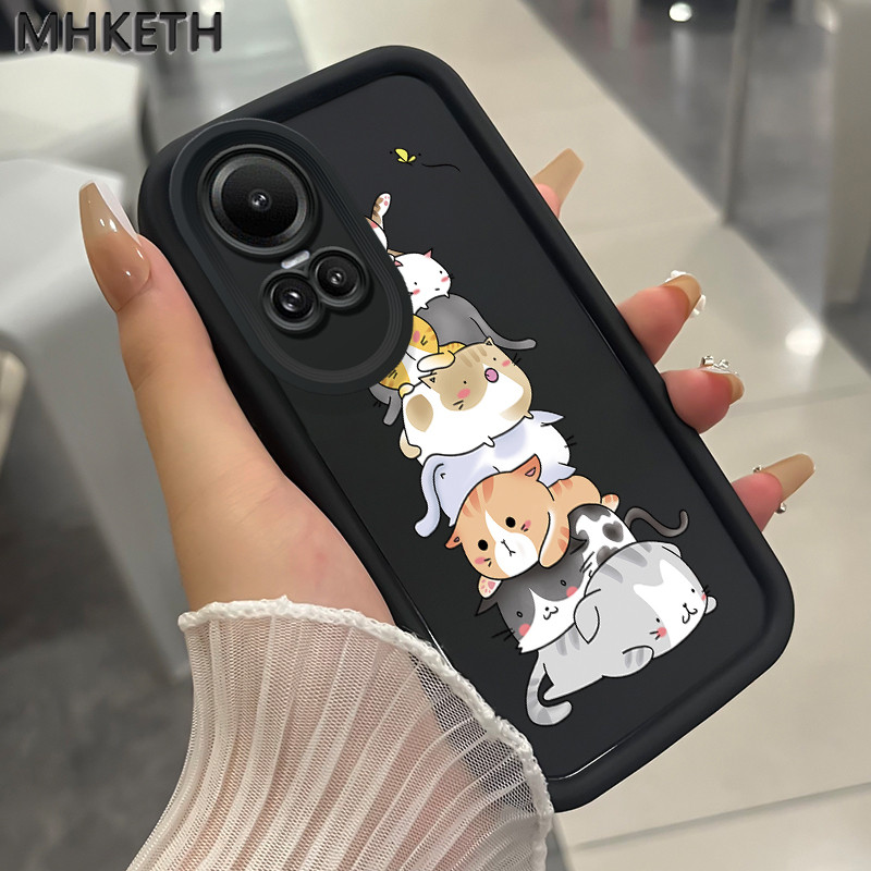 MHKETH เคสสำหรับ OPPO Reno 10 5G Reno 10 Pro 5G Reno 10 Pro Plus เคสโทรศัพท์ลายการ์ตูนแมวน่ารัก ราคา ถูกที่สุด ดีลบีเคเค รูปภาพหลัก