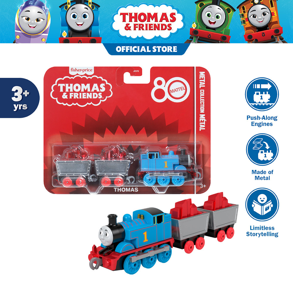 Thomas & Friends Diecast Mattel 80th Push-along Engine รถไฟโทมัส แบบเข็นมือ รุ่นฉลอง80ปี แมทเทล JFV72