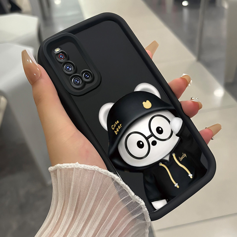 เคสสำหรับ VIVO V19 เคสโทรศัพท์หมีแพนด้าสามสีซิลิโคนกันกระแทก