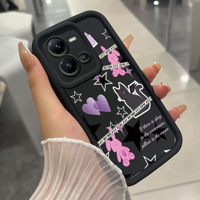 เคสสำหรับ VIVO V25 5G V25e X80 Lite 5G เคสโทรศัพท์แมวกระต่ายดาวกันกระแทก