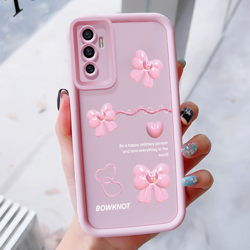 เคสสำหรับ VIVO V23E 4G V23E 5G Y75 เคสโทรศัพท์หมีสามสีซิลิโคนกันกระแทก
