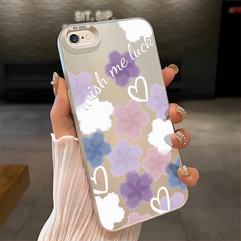 เคสสำหรับ iPhone 6 Plus 6s Plus 7 Plus 8 Plus SE 2020 X Xr Xs Max เคสโทรศัพท์ดอกไม้เปลือกแข็งกันกระแทก