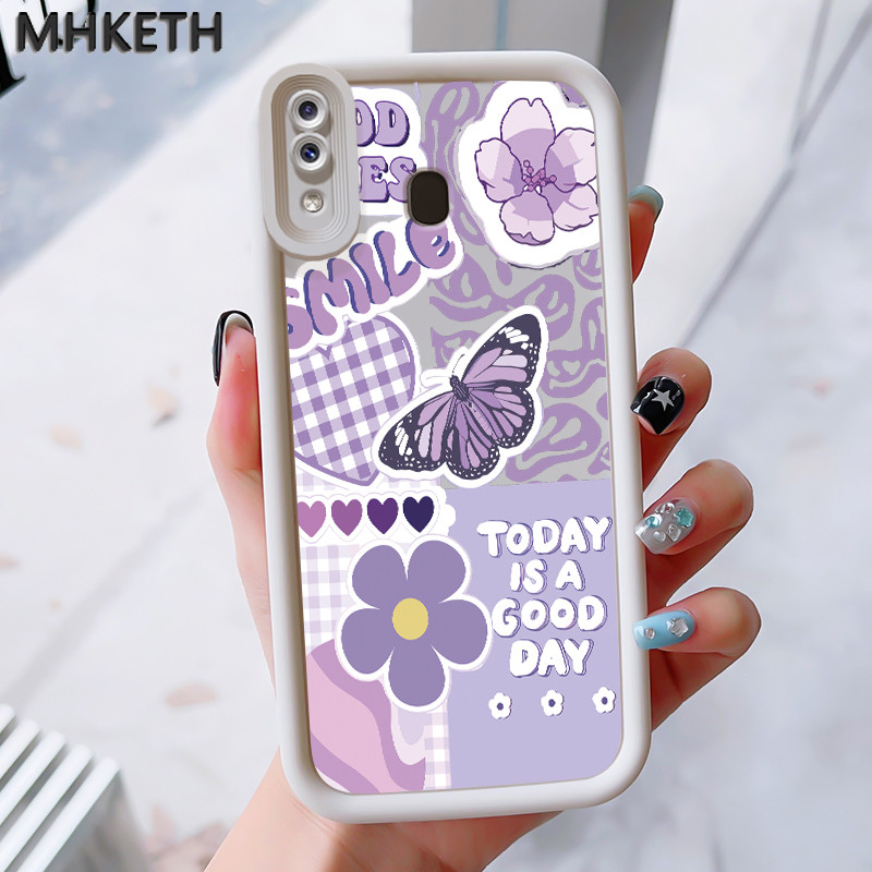 MHKEID เคสสำหรับ Samsung Galaxy A30 A20 M10s เคสระเบิดป้องกันซิลิโคนรูปผีเสื้อเคสโทรศัพท์อันสวยงาม - รูปที่ 2