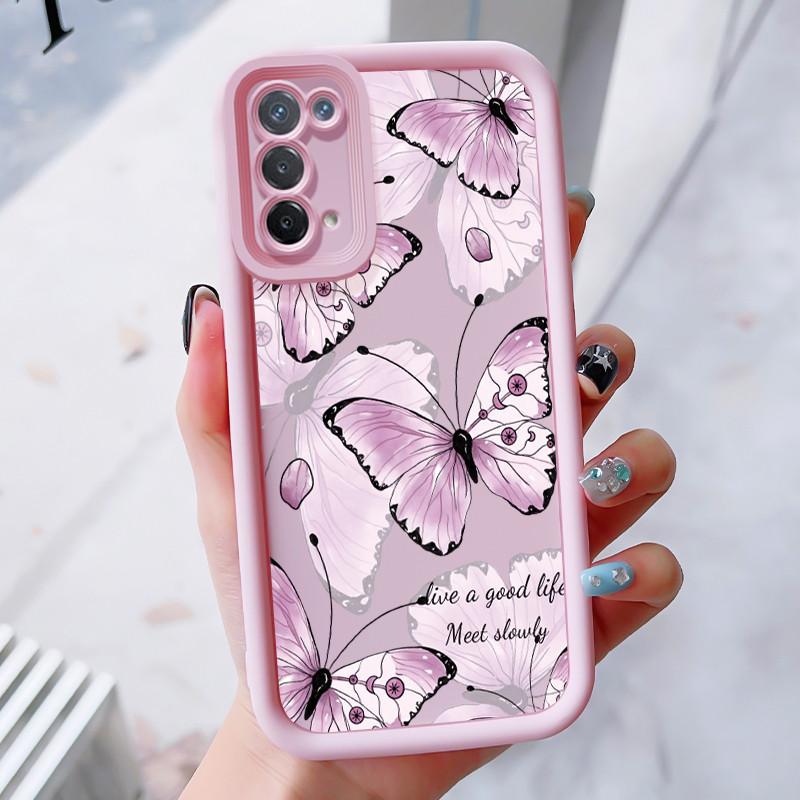เคสสำหรับ OPPO A74 5G A54 5G เคสโทรศัพท์ผีเสื้อซิลิโคนกันกระแทก