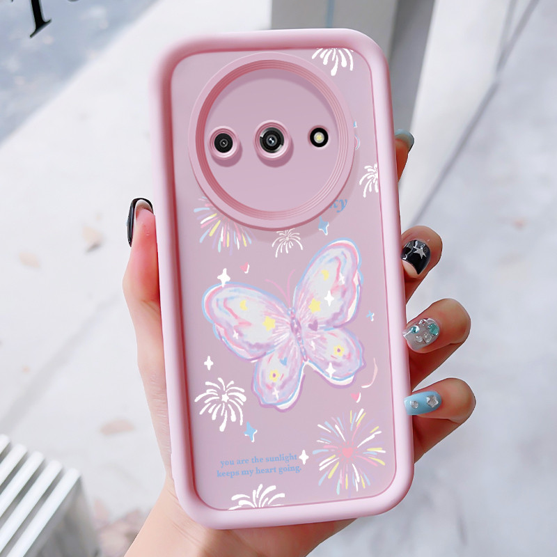 เคสสำหรับ Xiaomi Redmi A3 A3X POCO C61 เคสโทรศัพท์ผีเสื้อที่สวยงามซิลิโคนกันกระแทก