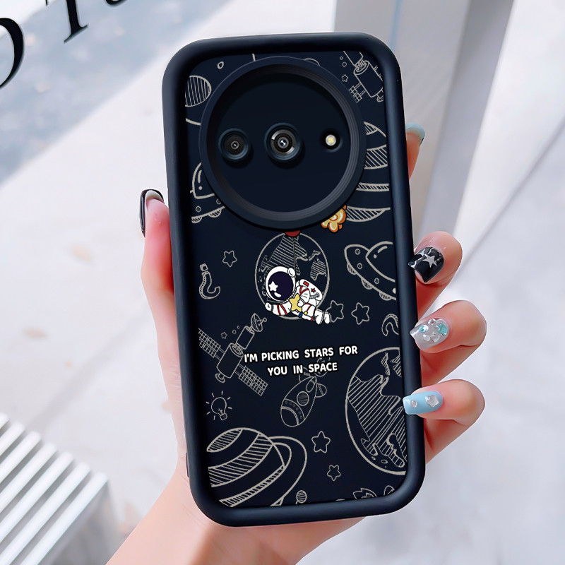 เคสสำหรับ Xiaomi Redmi A3 A3X POCO C61 เคสโทรศัพท์มนุษย์อวกาศสามสีซิลิโคนกันกระแทก