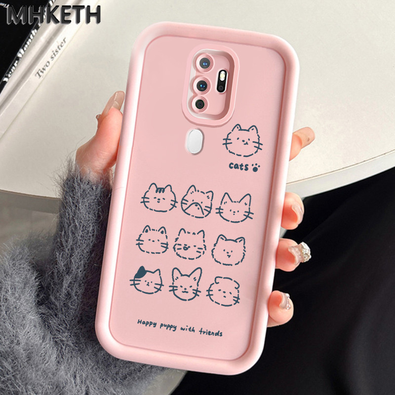 MHKEID เคสสำหรับ OPPO A5 2020 A9 2020 เคสป้องกันโทรศัพท์ตกรูปอวตารแมวน่ารัก