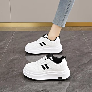 JSNB ส่งฟรี รองเท้าผ้าใบแฟชั่นสไตล์เกาหลี พร้อมส่ง รองเท้าลำลองน่ารัก เสริมส้น พื้นนุ่มสบาย ระบายอากาศได้ดี [LN6502]