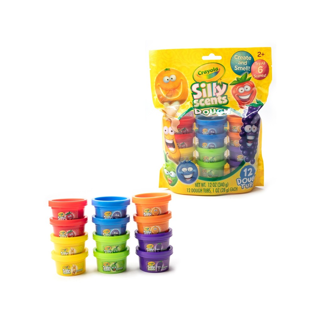 Crayola Silly Scents 1oz Dough Set เครโยล่า แป้งโดว์กลิ่นหอม ขนาด 1ออนซ์ แพ็ค 12ชิ้น A1-2224