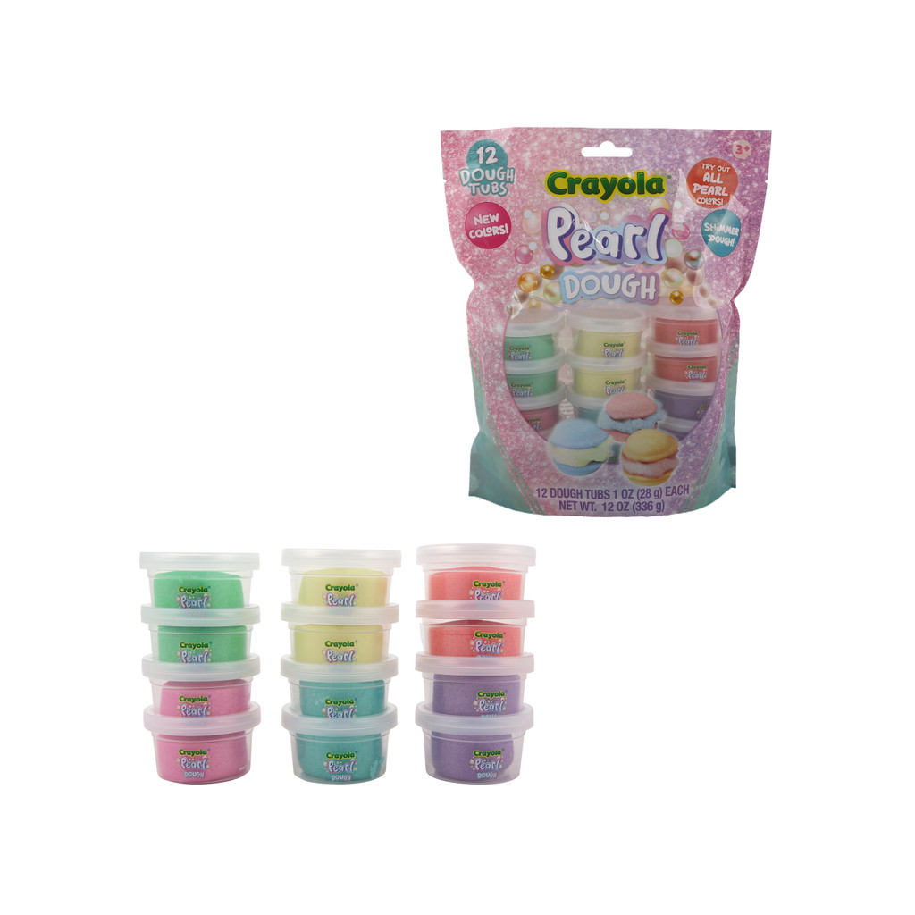 Crayola 1oz 12pk Pearl Dough Set เครโยล่า แป้งโดว์ สีมุก ขนาด 1ออนซ์ แพ็ค 12ชิ้น A1-2897