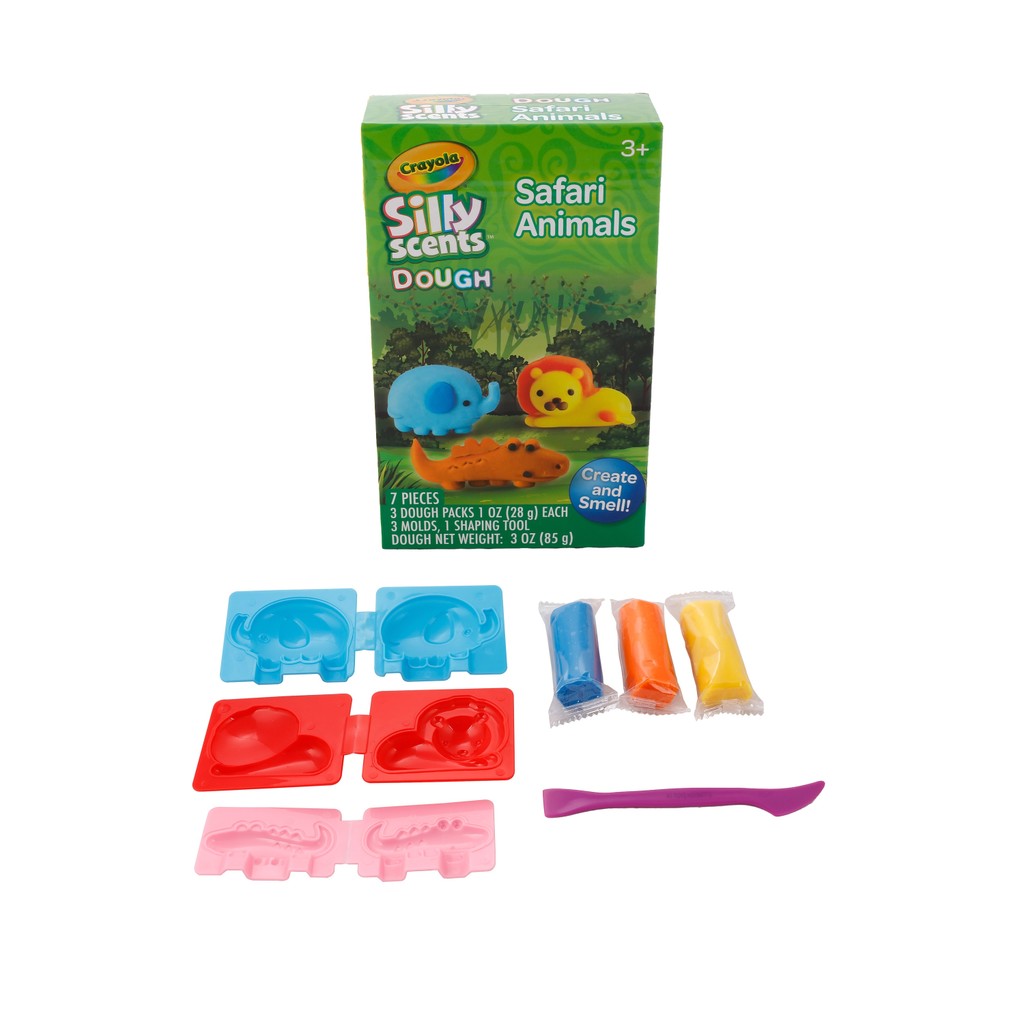 Crayola Silly Scents Safari Animals Dough Mini Playset เครโยล่า ชุดปั้นแป้งโดว์ ของสัตว์ป่าซาฟารี ขนาดเล็ก A1-2200