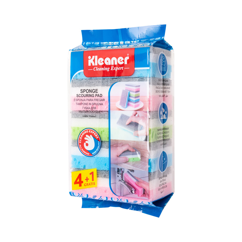 ฟองน้ำล้างจาน KLEANER รุ่น GSH002 (แพ็ก 5 ชิ้น)
