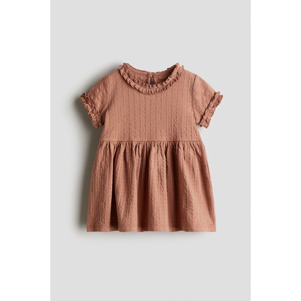 H&M(เอชแอนด์เอ็ม) ชุดเดรส Jacquard-Jersey ตกแต่งด้วยลูกไม้รอบตัว เด็กอ่อน 1295255
