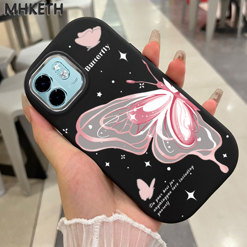MHKETH เคสสำหรับ Infinix Smart 9 Smart 9 HD Hot 50i เคสรูปผีเสื้อที่สวยงามเคสโทรศัพท์