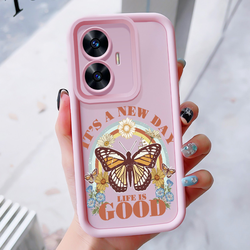 เคสสำหรับ Realme C55 Narzo N55 เคสโทรศัพท์ผีเสื้อกันกระแทก