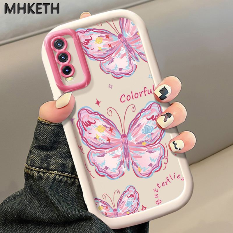 เคสสำหรับ VIVO Y20 Y20i Y20s Y20A Y20G Y12A Y12S Y11s เคสโทรศัพท์ผีเสื้อสีแฟชั่น