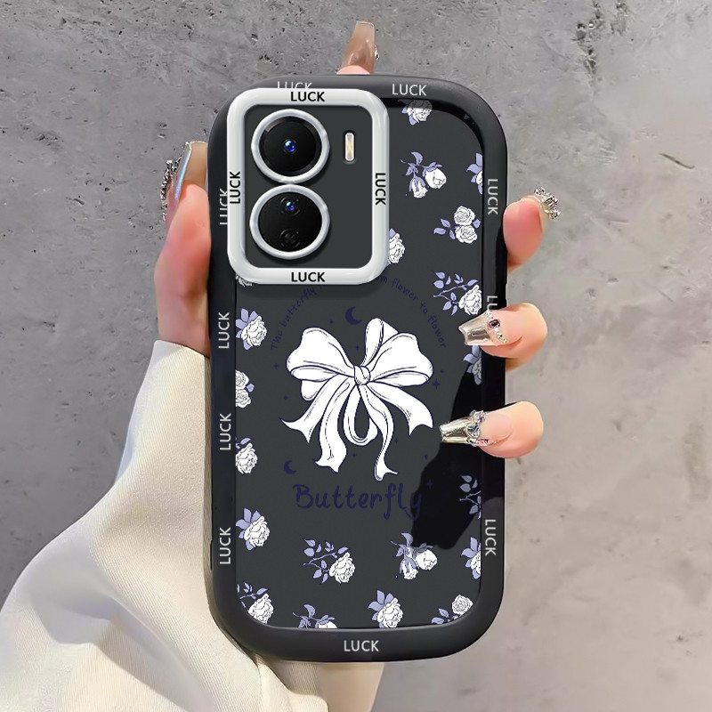 เคสสำหรับ VIVO Y16 Y35 5G Y56 5G Y02s เคสโทรศัพท์ดอกไม้กุทัณฑ์หมีกันกระแทก