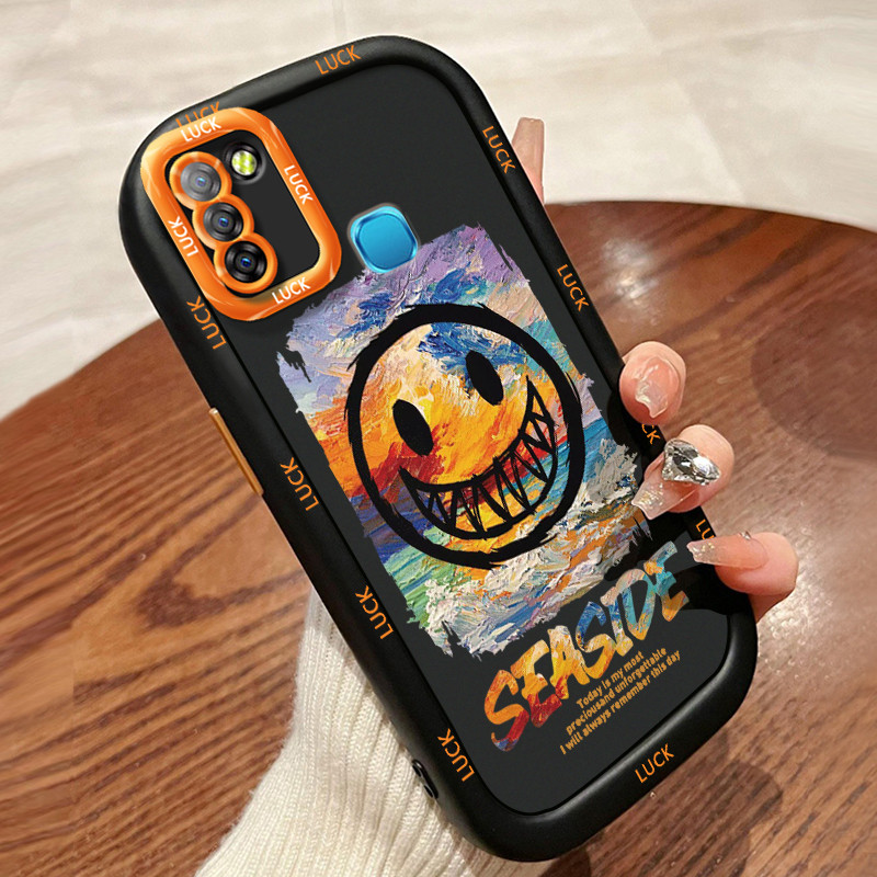 เคสสำหรับ Infinix Smart 5 Smart 6 Ram 3 Hot 10 Lite เคสโทรศัพท์รอยยิ้มหมีกันกระแทกป้องกันการตก