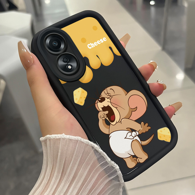 เคสสำหรับ OPPO A58 A78 A58 5G A78 5G A58x 5G A1x A2x เคสโทรศัพท์เนยแข็งหนูแมวซิลิโคนกันกระแทก - รูปที่ 2