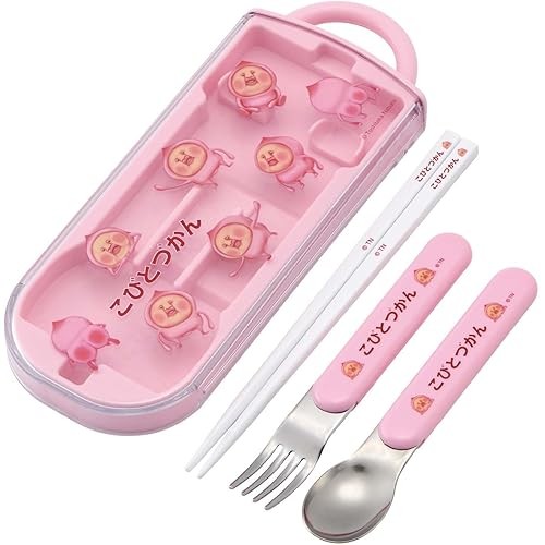 Skater Bento Trio ชุดตะเกียบช้อนส้อม Kobito zukan Momojiri สําหรับเด็ก Antibacteria finish ง่ายต่อกา