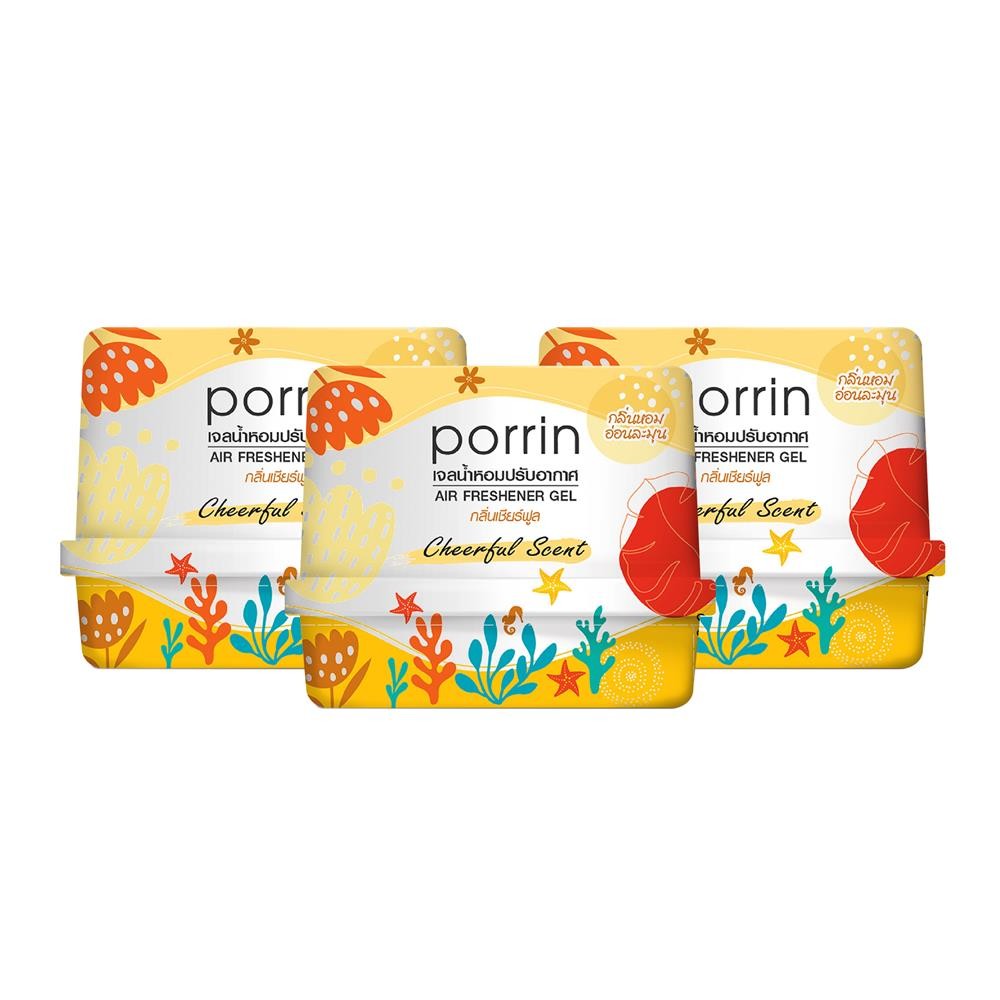 PORRIN เจลปรับอากาศ CHEERFUL 180 กรัม แพ็ก 3 ชิ้น จัดส่งโดย HomePro
