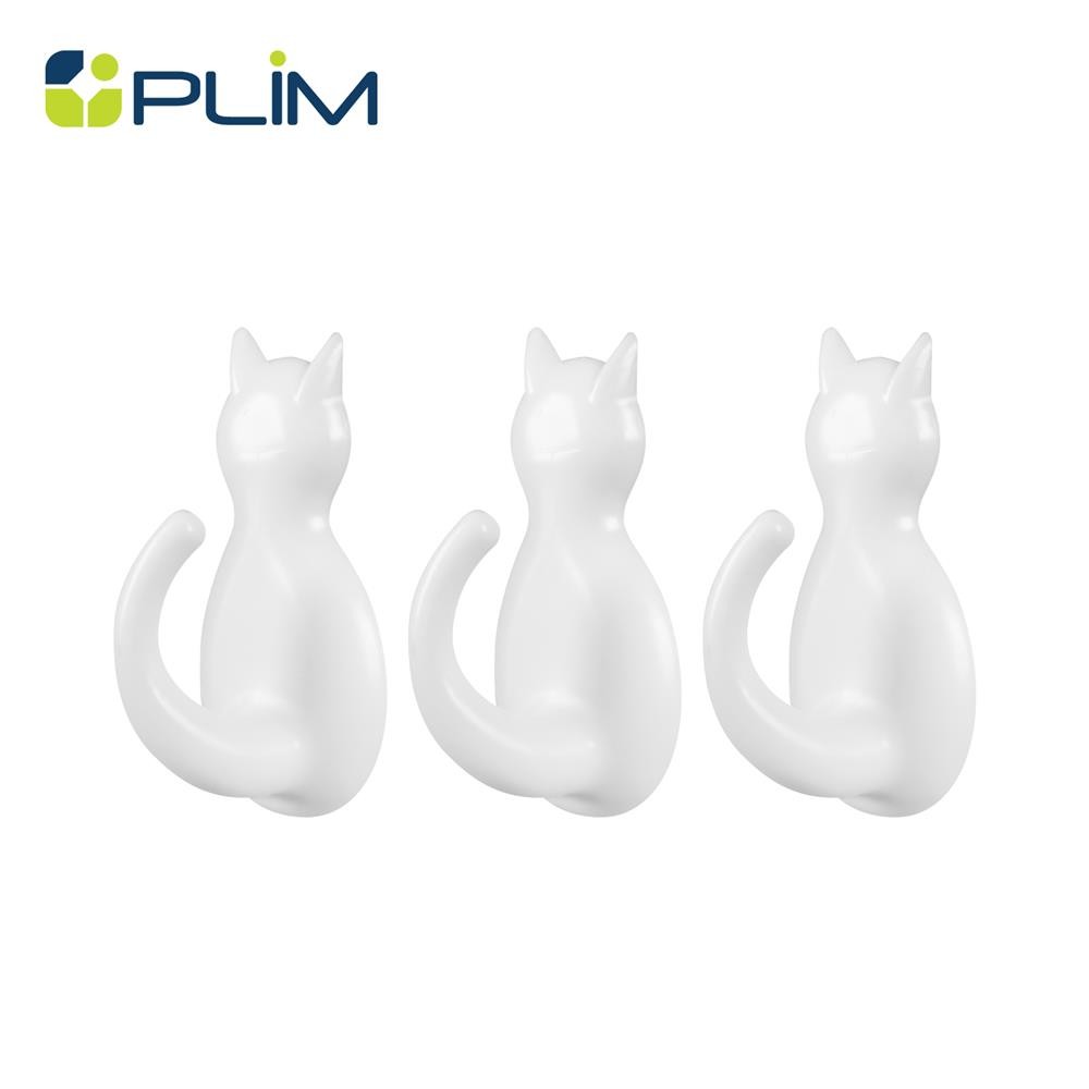 PLIM ขอแขวนรูปแมวติดเทปกาว XY-0501 สีขาว แพ็ก 3 ชิ้น จัดส่งโดย HomePro